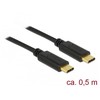 Delock Kabelis USB-C M/M 2.0 0.5m juoda E-Marker