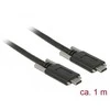 KABELIS USB-C M/M 3.1 GEN 2 ZE ŚRUBAMI 1M JUODA DELOCK