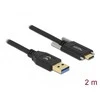 KABELIS USB-C(M) ZE ŚRUBAMI->USB-A(M) 3.1 GEN 2 2M JUODA DELOCK