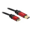 USB kabelis Delock USB-A - mikroUSB 3 m Raudona (82762)