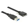 USB MICRO(M) KABELAS SU VARŽTAIS->USB-A(M) 3.0 1M JUODA DELOCK