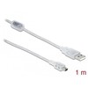 KABELIS USB MINI(M)->USB-A(M) 2.0 1M SKAIDRUS DELOCK