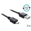 „Delock“ kabelis EASY-USB 2.0 tipo A kištukas > USB 2.0 tipo Mini-B kištukas 2 m