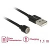 KABELIS USB MAGNETYCZNY (BEZ KOŃCÓWKI) 2.0 1.1M JUODA DELOCK