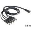 MAITINIMO KABELAS DC 5,5X2,1MM(F)->5X DC(M) 0,5M JUODA DELOCK