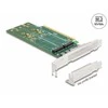 Kontroler Delock PCI Express 4.0 x16 Karta do 4 x wewnętrznych NVMe M.2 Key M 110 mm - Bifurcation - Low Profile Formfaktor