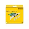 DELOCK PCI EXPRESS X1 2X RJ45 1GB TINKLO KORTELĖ, TAIKYKITE ŽEMUS PROFILIUS