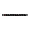 LANBERG PDU-09E-0300-BK PDU 1U 16A 9 sockets uni-schuko 3m Juodas