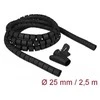 DELOCK kabelio jungtis 2,5 m, 25 mm, spiralinė, su įrankiu, juoda, polietilenas