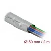 OPLOT NA KABLE DELOCK 2M 50MM ZATRZASKI ODPORNOŚĆ CIEPLNA JUODA/PILKA PVC