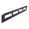DeLock Patchpanel 19 2HE mit4x 90,5x45,2mm Ausschnitt Juodas