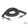 Jungiamasis laidas Delock kat. 5e 3m juodas spiralinis