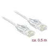 PATCHCORD KAT.6 UTP 0.5M MIEDŹ SLIM Baltas DELOCK