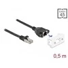 PATCHCORD KAT.6A S/FTP LSZH 0.5M JUODA MODUŁ EASY 45 DELOCK