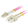 FIBER OPTIC PATCHCORD MM LC/UPC-SC/UPC DUPLEX 3.0MM OM4 50/125 LSZH 2M PURPLE LANBERG