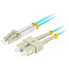 FIBER OPTIC PATCHCORD MM LC/UPC-SC/UPC DUPLEX 3.0MM OM3 50/125 LSZH 0.5M AQUA LANBERG