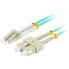FIBER OPTIC PATCHCORD MM LC/UPC-SC/UPC DUPLEX 3.0MM OM3 50/125 LSZH 2M AQUA LANBERG