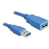 Delock ilgintuvas USB 3.0 tipo A vyriškas > USB 3.0 tipo A moteriškas 1 m mėlynas