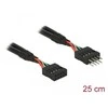 USB prailginimo laido kontaktų antgalis M/F 10 kontaktų 2.0 25cm Juodas Delock