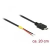 Delock kabelis USB 2.0 Micro-B kištukas > 2 x atviri kabelio galai, galia 20 cm