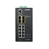 Šakotuvas Planet IGS-12040MT tinklo jungiklis Valdomas Gigabit Ethernet (10/100/1000) Juodas
