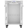 LANBERG laisvai pastatoma stelažinė spintelė 19/15U 600x800 stiklinių durelių LCD plokščias komplektas pilkas V2