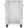 LANBERG laisvai pastatoma stelažinė spintelė 19/15U 600x600 stiklinių durelių LCD plokščias komplektas pilkas V2