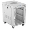 LANBERG laisvai pastatoma stelažinė spintelė 19/15U 600x800 stiklinių durelių LCD plokščias komplektas pilkas V2