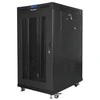 LANBERG FF01-8022-23BL laisvai pastatomas stovas 19 colių savaime surenkamas plokščias paketas 22U/800x1000mm juodas tinklinės durys LCD