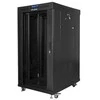 LANBERG FF01-6822-12BL laisvai pastatomas stovas 19 colių savaime surenkamas plokščias paketas 22U/ 600x800mm juodas su stiklinėmis durelėmis LCD