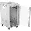 LANBERG laisvai pastatoma stelažinė spintelė 19/22U 600x800 stiklinių durelių LCD plokščias komplektas pilkas V2