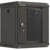 Lanberg 10" 6U 300x300 juoda sieninė spintelė su stiklinėmis durelėmis (plokščia pakuotė)