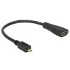 DELOCK Adapterio kabelis mikro HDMI-D St > HDMI-A Bu mit 23 cm laidas