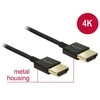 DELOCK kabelis didelės spartos HDMI su eternetu – HDMI-A kištukas > HDMI-A vyriškas 3D 4K 0,25 m plonas aukštos kokybės