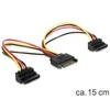 DELOCK Kabelis Power SATA 15 Pin > 2 x SATA HDD mit Metallclip– gewinkelt
