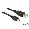 DELOCK Cable USB 2.0 mini B Standartinis 5 kontaktų 0,7 m