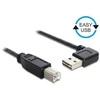 DELOCK kabelis EASY-USB 2.0 tipo A kištukinis kampu į kairę / dešinę > USB 2.0 Type-B vyriškas 0,5 m