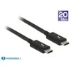 DELOCK laidas Thunderbolt 3 USB-C kištukas > USB-C vyriškas pasyvus 1,0 m 5 A 20 Gb/s juodas