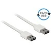 DELOCK kabelis EASY-USB 2.0 A tipo kištukas > EASY-USB 2.0 Type-A vyriškas 0,5 m baltas