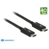 DELOCK laidas Thunderbolt 3 USB-C kištukas > USB-C vyriškas pasyvus 0,5 m 5 A 40 Gb/s juodas