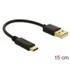 Delock USB įkrovimo laidas Type-A į USB Type-C™ 15 cm