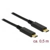 Delock USB 3.1 Gen 2 (10 Gbps) C tipo iki C tipo 0,5 m 3 A E-žymeklis
