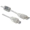 DELOCK kabelis USB 2.0 A jungtis > USB 2.0 B jungtis skaidri 3m