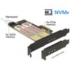 Delock PCIe x4 > 1 x M.2 Key B 1 x M.2 Key M žemo profilio formos faktorius