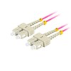 LANBERG šviesolaidinis laidas MM SC/UPC-SC/UPC dvipusis 1m LSZH om4 50/125 3.0mm violetinis