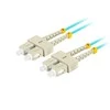 LANBERG šviesolaidinis laidas MM SC/UPC-SC/UPC dvipusis 2m LSZH om3 50/125 3.0mm aqua