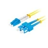 LANBERG šviesolaidinis patchcord SM SC/UPC-LC/UPC dvipusis 2m LSZH g657a1 3.0mm geltonas