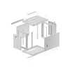LANBERG sieninė spintelė 19 colių 9U 600x450 plieninės durys pilkas flat pack