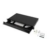 Šakotuvas PRZEŁĄCZNICA ŚWIATŁOWODOWA LANBERG 24XST / 24XFC D-HOLE RACK 19" 1U Juoda + AKCESORIA