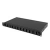Šakotuvas PRZEŁĄCZNICA ŚWIATŁOWODOWA LANBERG 12XSC DUPLEX / 12XLC QUAD RACK 19" 1U Juoda + AKCESORIA